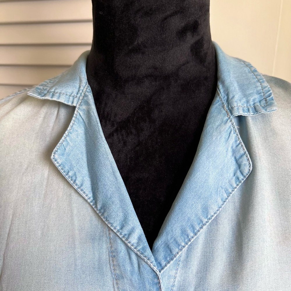 Lulu's Light Blue Denim Button-Up Shirt Dress - Picture 4 of 4